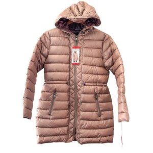 New Kenneth Cole Ladies' Quilted Anorak Jacket, Brown, Medium